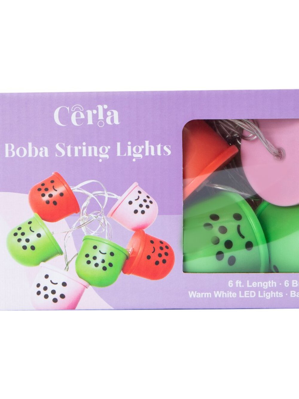 NIB Boba Tea 6ft Battery Powered LED String Lights Room Decor
